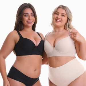 Black Bralette Set with High-Waisted Briefs in Soft Stretchy Material